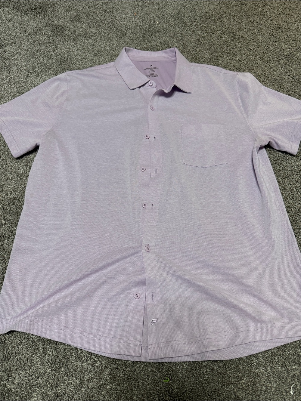 Fabletics Men's Light Lavender Short-Sleeve Button-Down Shirt